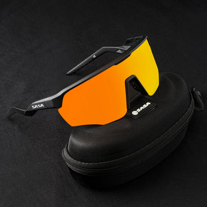 SASA VIPER MATTE BLACK FRAME LENS PC SMOKE GOLD REVO SPORTS SUNGLASSES FOR CRICKET I CYCLING I MARATHON