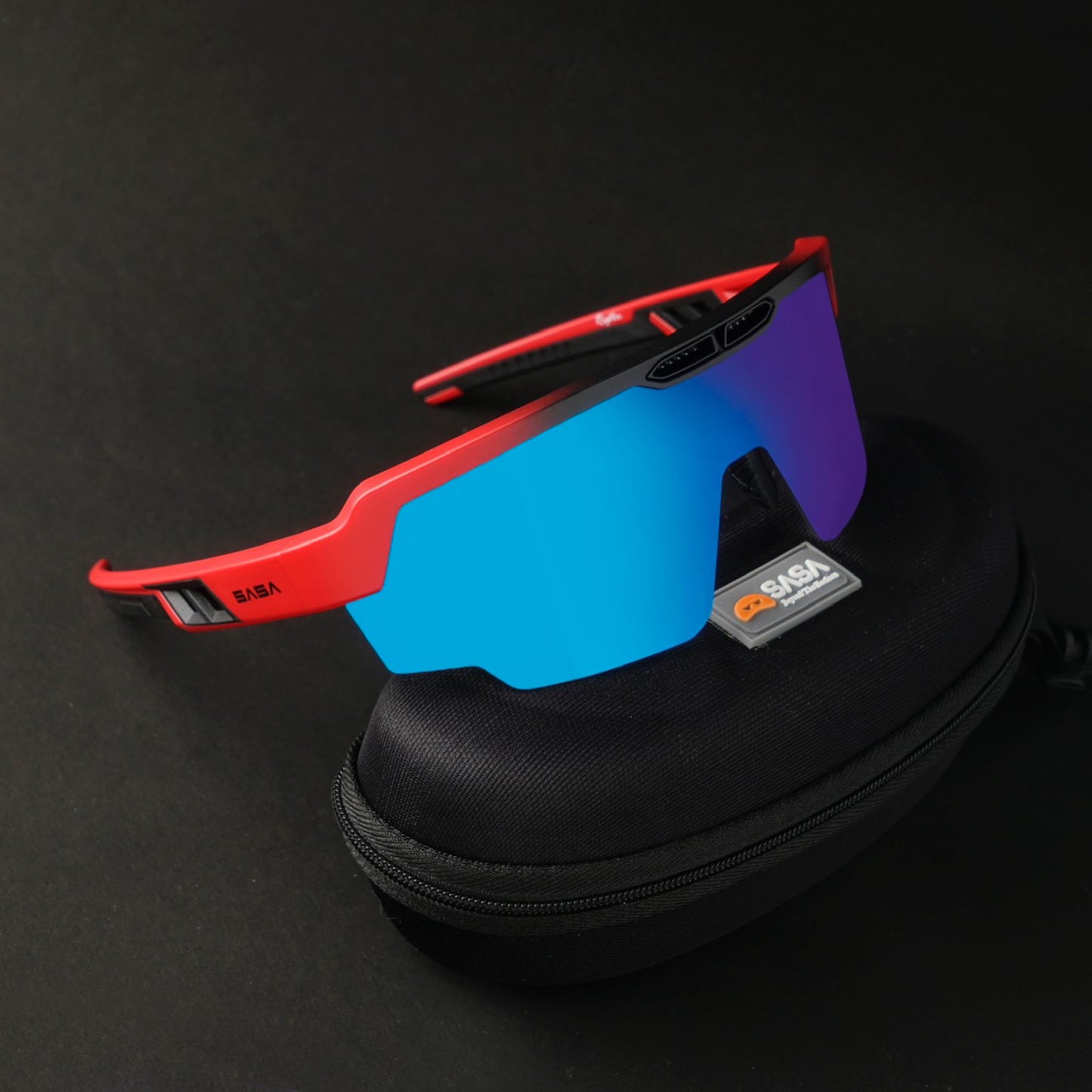 RAPTOR MATTE RED FRAME ICE BLUE REVO LENS