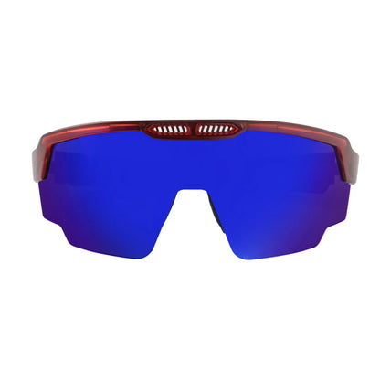 RAPTOR TRANSLUCENT RED FRAME BLUE REVO LENS