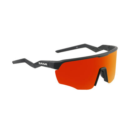 SASA VIPER MATTE BLACK FRAME LENS PC SMOKE RED REVO SPORTS SUNGLASSES FOR CRICKET I CYCLING I MARATHON