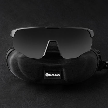 SASA VIPER MATTE BLACK FRAME LENS PC SMOKE (BLACK) SPORTS SUNGLASSES FOR CRICKETI CYCLING I MARATHON