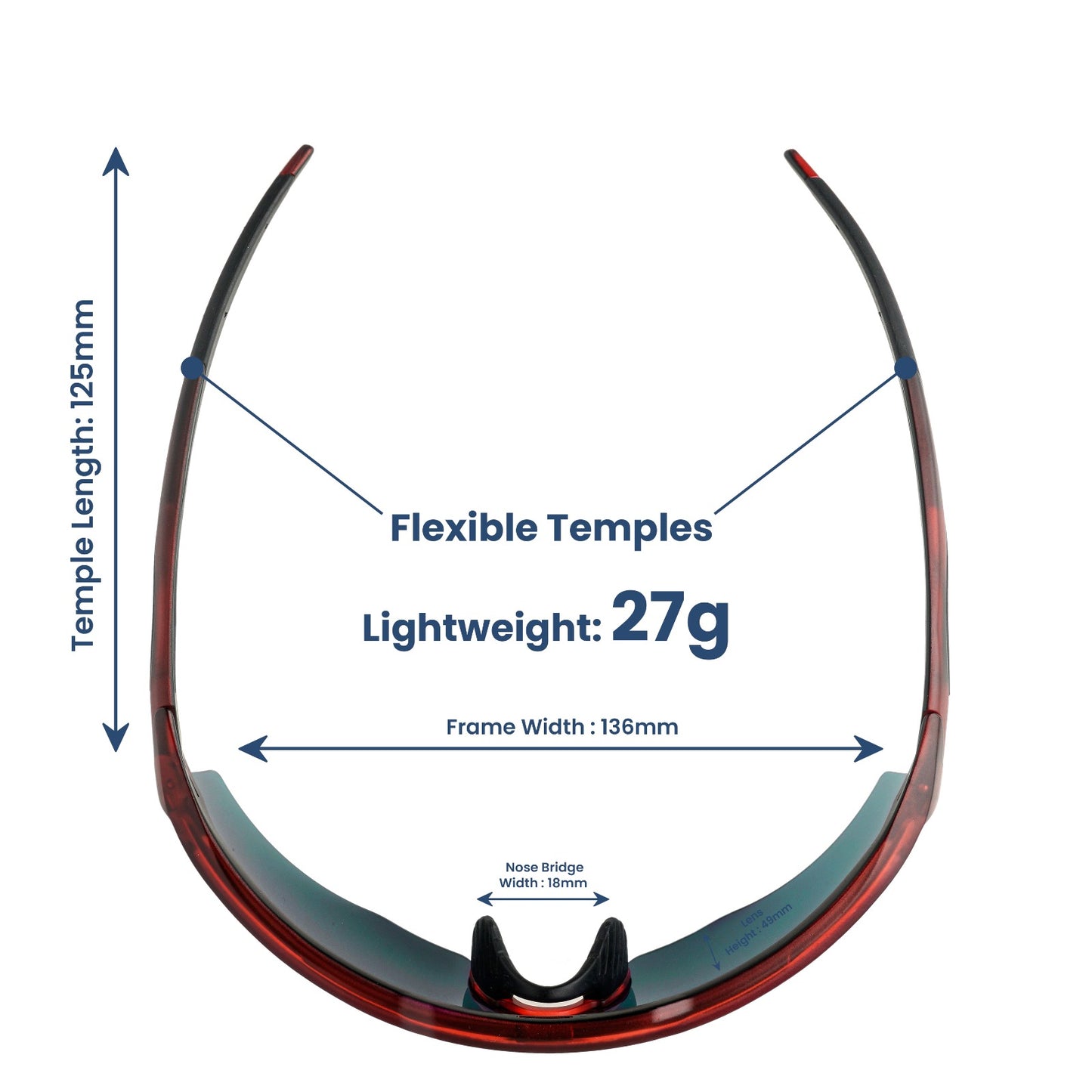 REBOUND FRAME TRANSLUCENT RED LENS GREEN