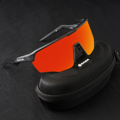 SASA VIPER TRANSLUCENT GREY FRAME LENS PC SMOKE RED REVO SPORTS SUNGLASSES FOR CRICKET I CYCLING I MARATHON