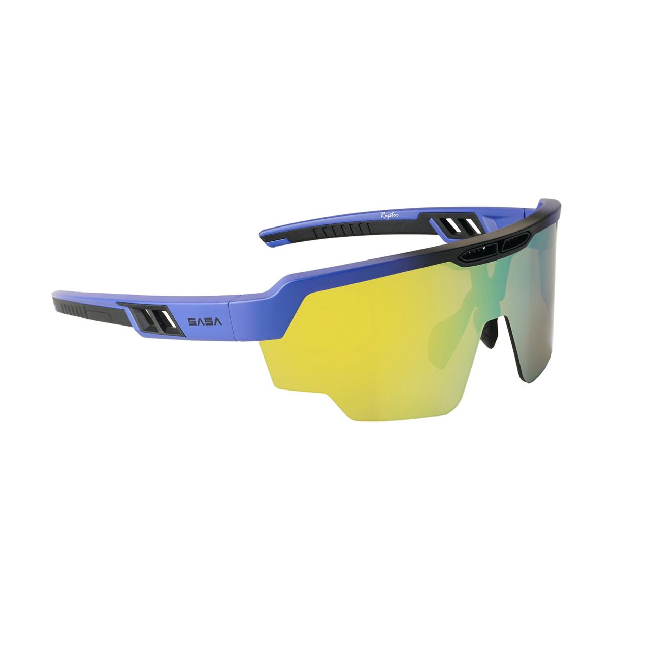 RAPTOR MATTE BLUE/BLACK FRAME YELLOW REVO LENS