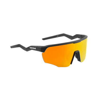 SASA VIPER MATTE BLACK FRAME LENS PC SMOKE GOLD REVO SPORTS SUNGLASSES FOR CRICKET I CYCLING I MARATHON