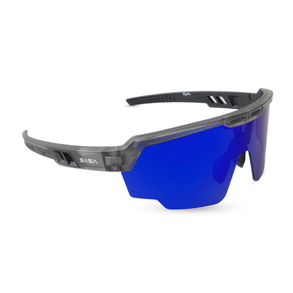 RAPTOR TRANSLUCENT GREY FRAME BLUE REVO LENS