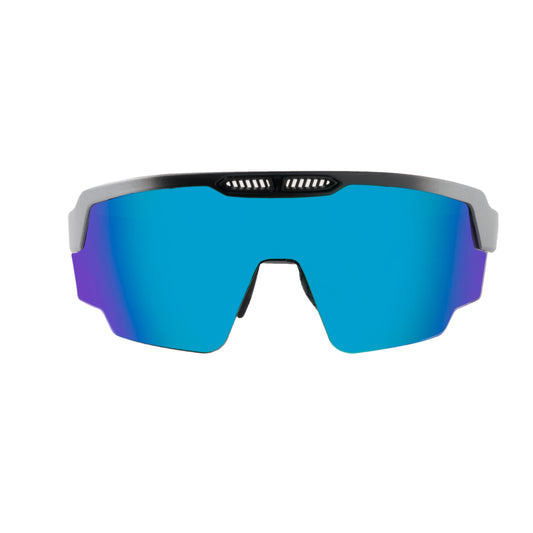 RAPTOR MATTE SILVER/BLACK FRAME ICE BLUE REVO LENS