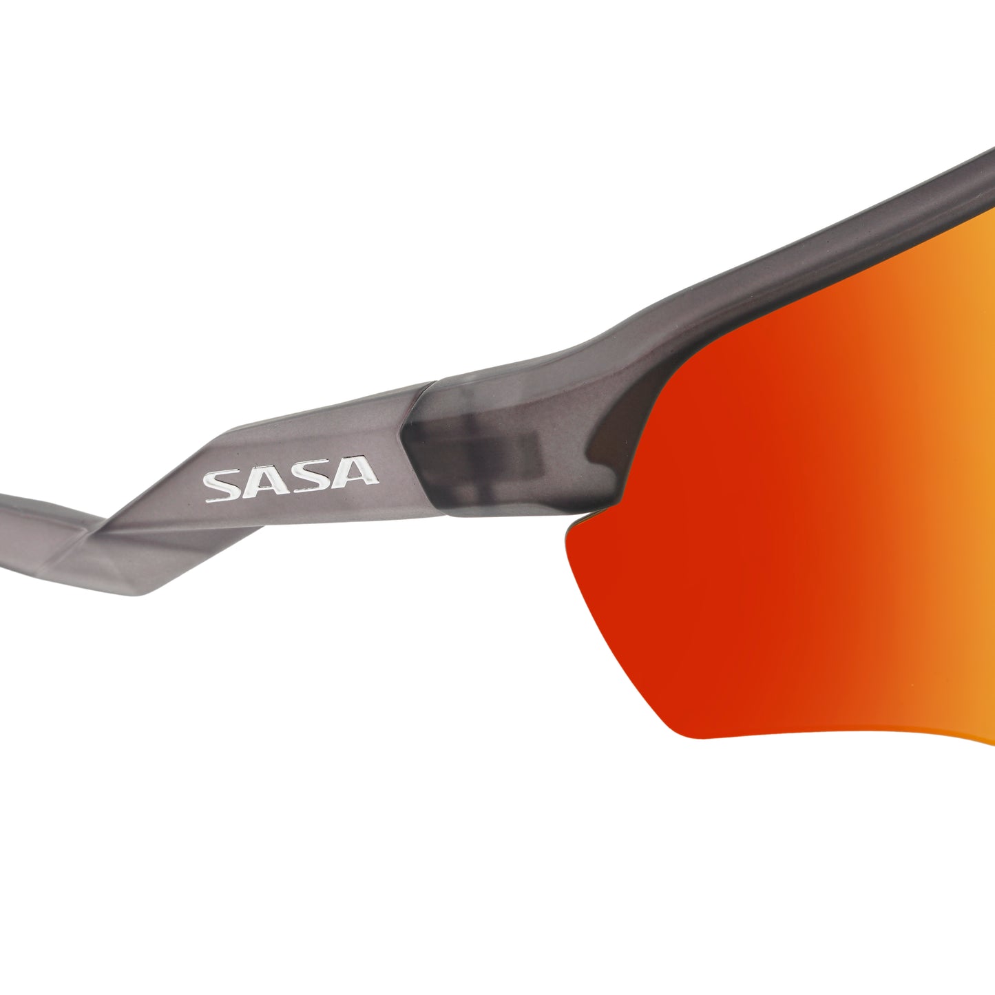 SASA VIPER TRANSLUCENT GREY FRAME LENS PC SMOKE RED REVO SPORTS SUNGLASSES FOR CRICKET I CYCLING I MARATHON