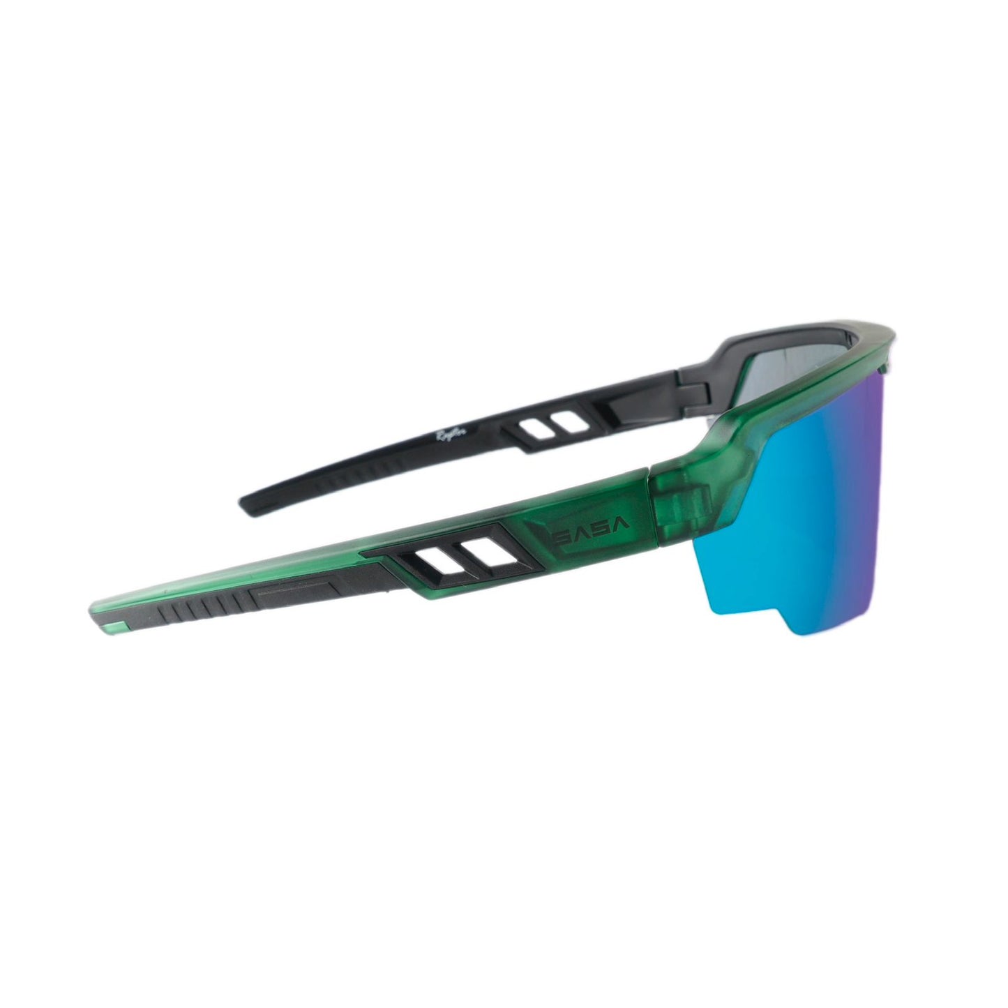 RAPTOR TRANSLUCENT GREEN FRAME ICE BLUE REVO LENS