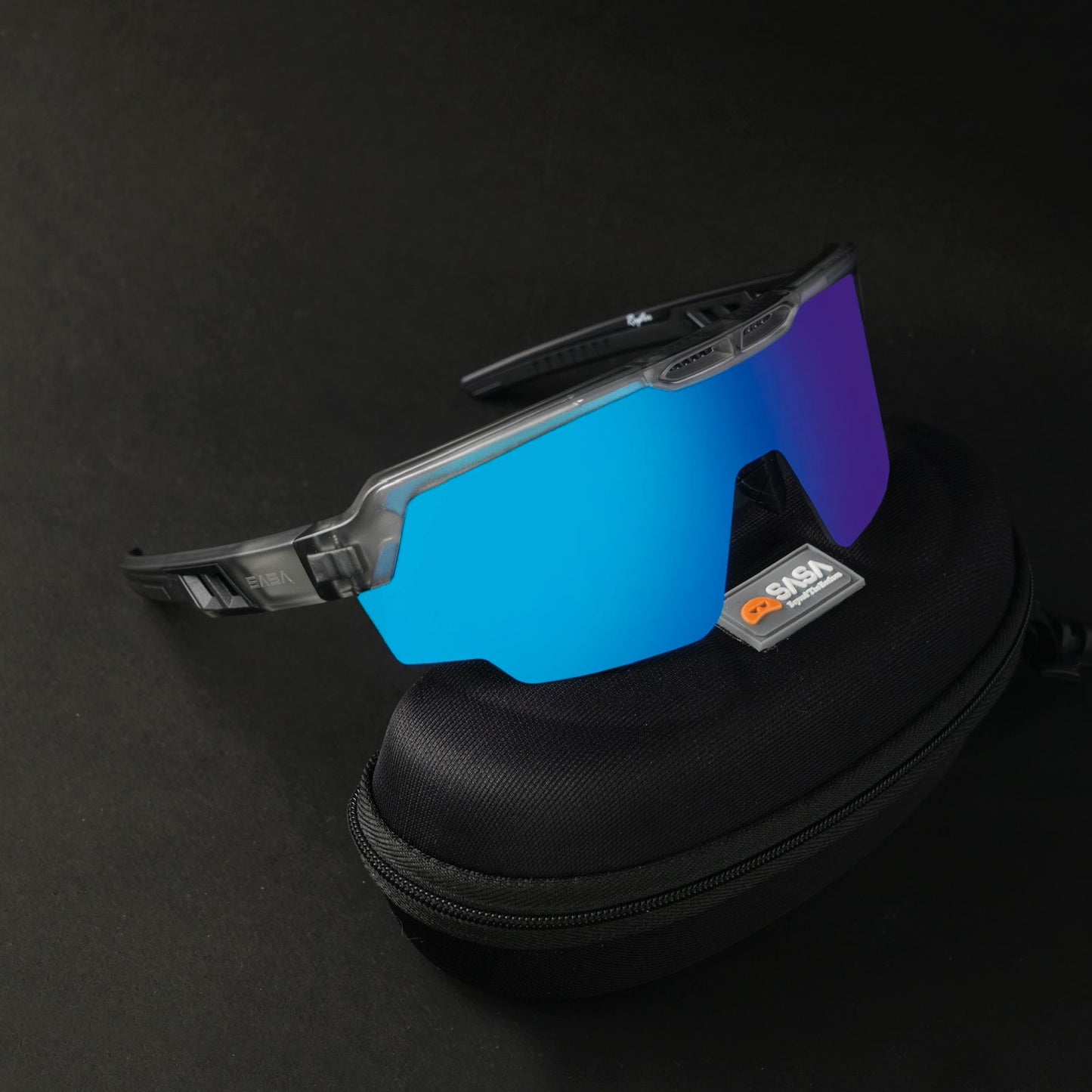 RAPTOR TRANSLUCENT GREY FRAME ICE BLUE REVO LENS