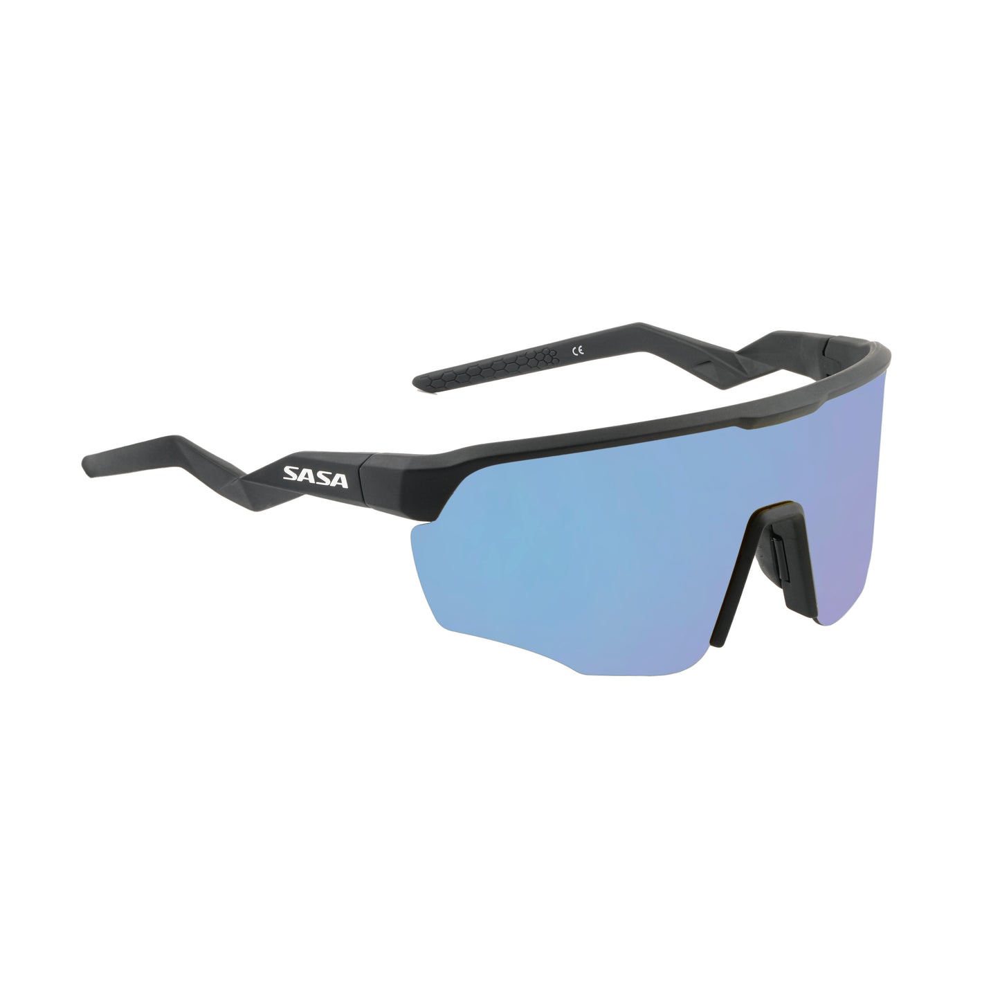 SASA VIPER MATTE BLACK FRAME LENS PC SMOKE ICE BLUE REVO SPORTS SUNGLASSES FOR CRICKET I CYCLING I MARATHON