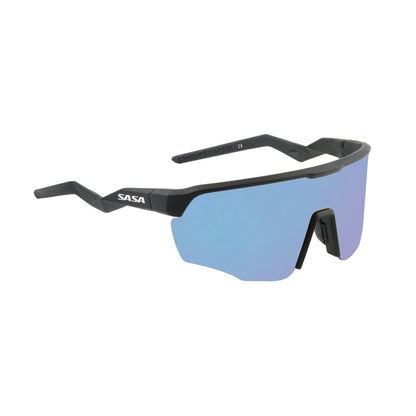 SASA VIPER MATTE BLACK FRAME LENS PC SMOKE ICE BLUE REVO SPORTS SUNGLASSES FOR CRICKET I CYCLING I MARATHON