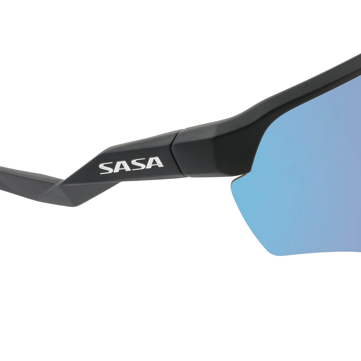 SASA VIPER MATTE BLACK FRAME LENS PC SMOKE ICE BLUE REVO SPORTS SUNGLASSES FOR CRICKET I CYCLING I MARATHON