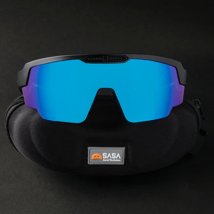 RAPTOR MATTE BLACK FRAME ICE BLUE REVO LENS