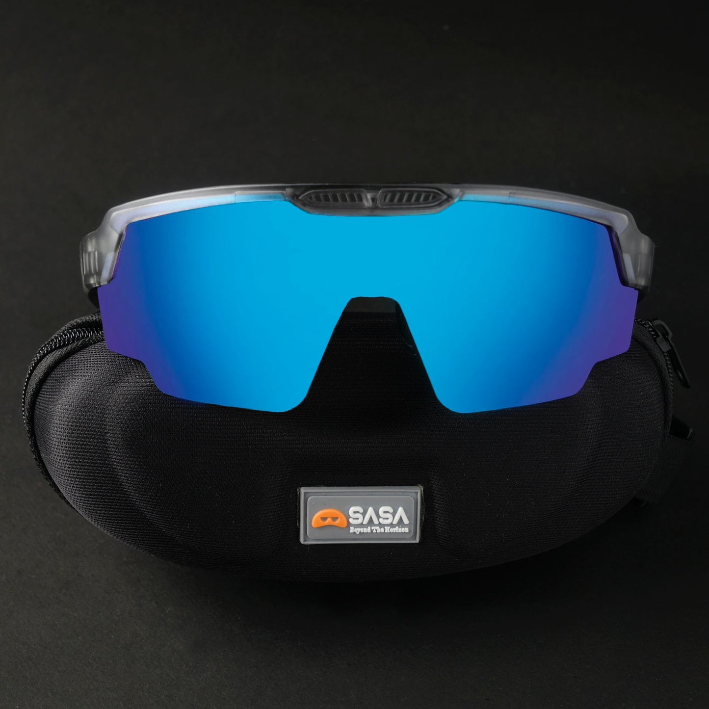 RAPTOR TRANSLUCENT GREY FRAME ICE BLUE REVO LENS