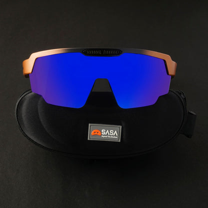 RAPTOR MATTE COPPER/BLACK FRAME BLUE REVO LENS