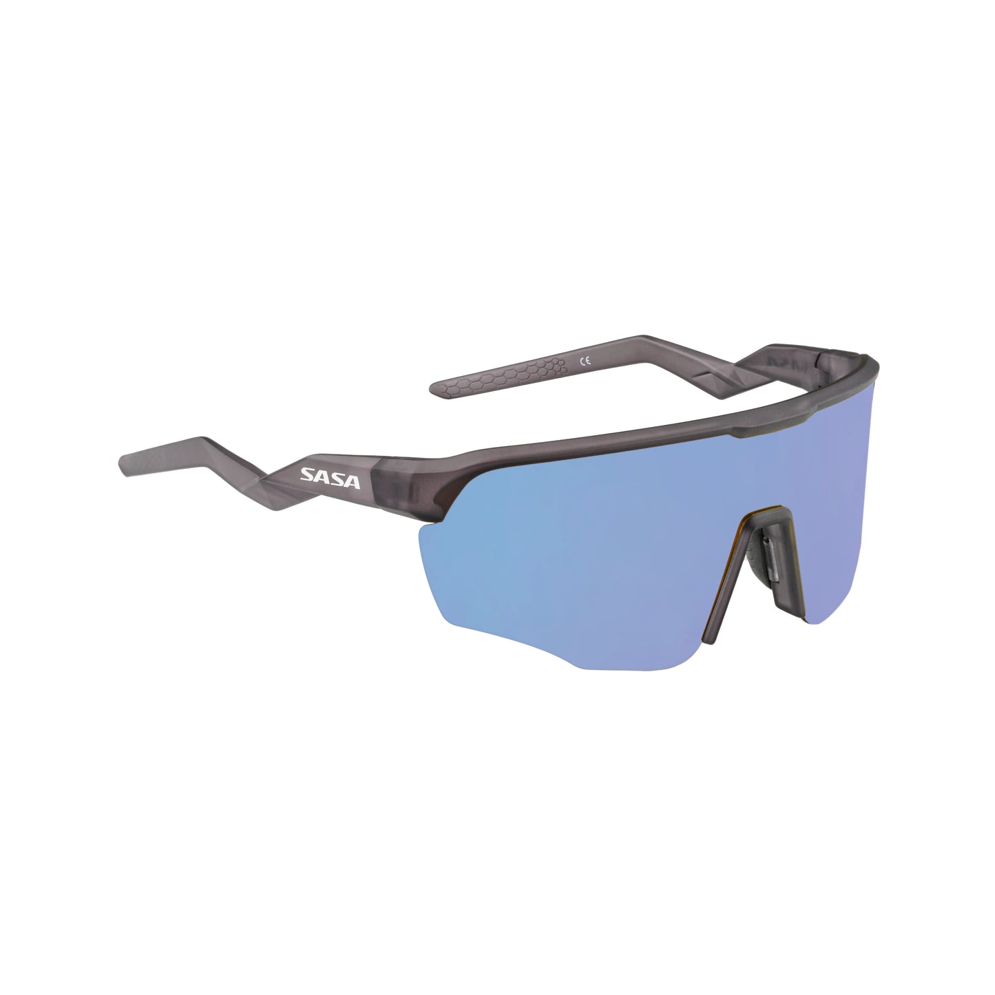 SASA VIPER TRANSLUCENT GREY FRAME LENS PC SMOKE ICE BLUE REVO SPORTS SUNGLASSES FOR CRICKET I CYCLING I MARATHON