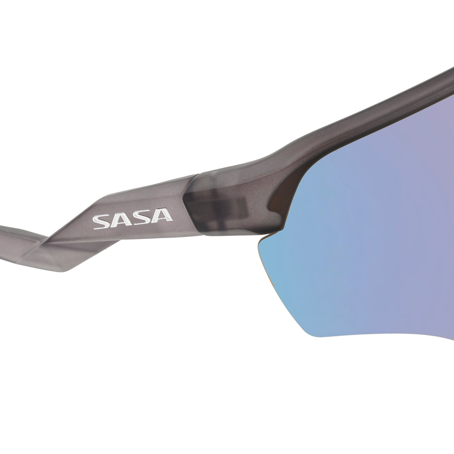 SASA VIPER TRANSLUCENT GREY FRAME LENS PC SMOKE ICE BLUE REVO SPORTS SUNGLASSES FOR CRICKET I CYCLING I MARATHON