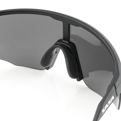 SASA VIPER MATTE BLACK FRAME LENS PC SMOKE (BLACK) SPORTS SUNGLASSES FOR CRICKETI CYCLING I MARATHON