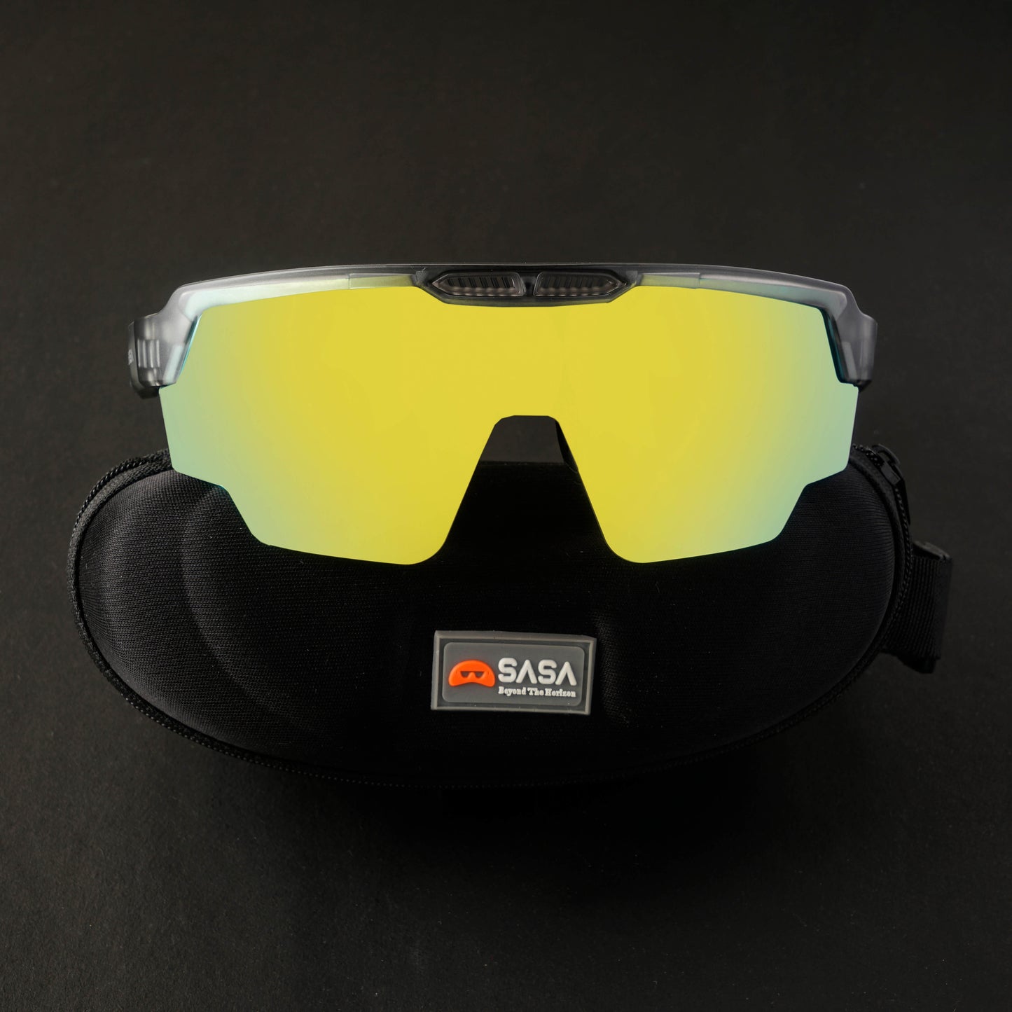 RAPTOR TRANSLUSCENT GREY FRAME YELLOW REVO LENS