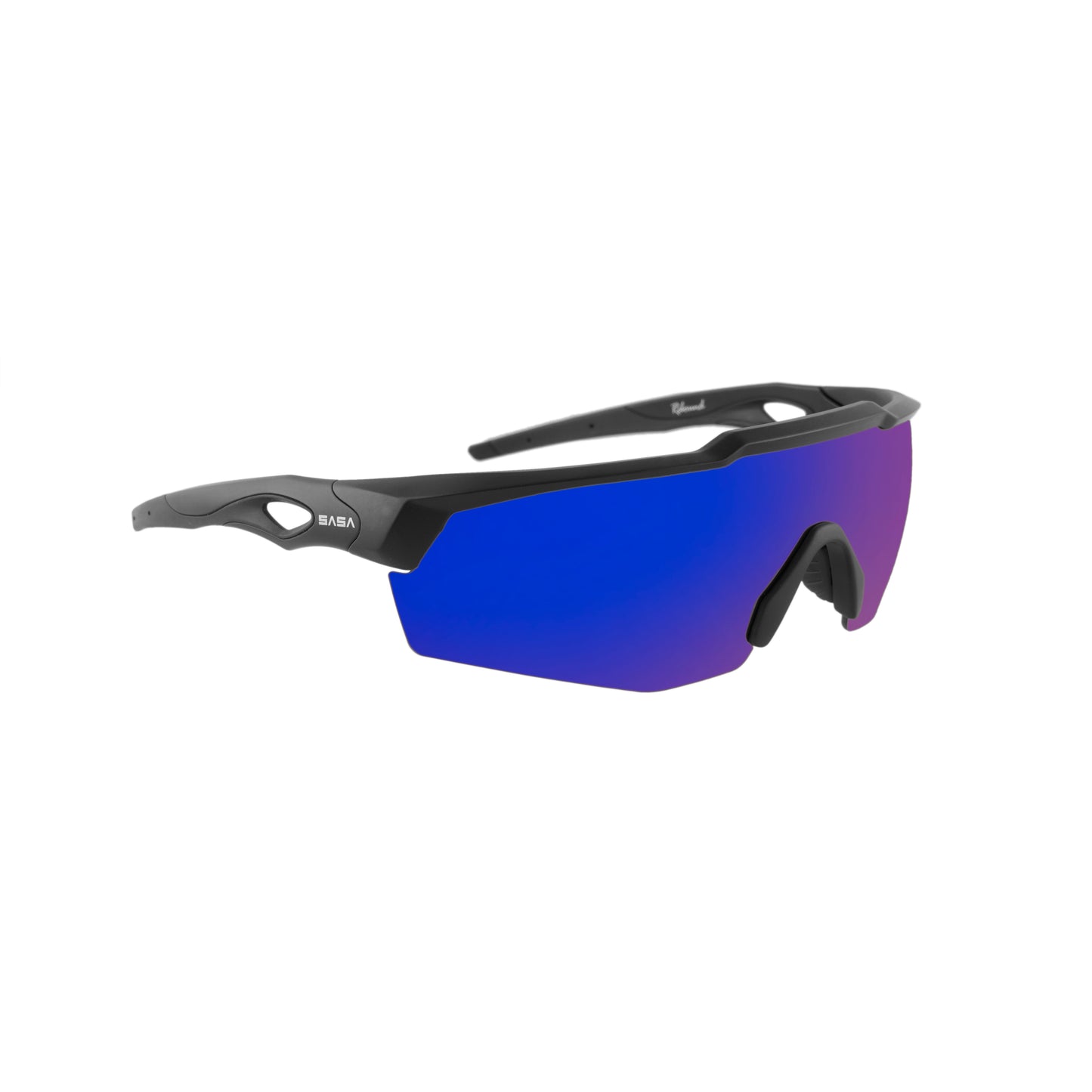 REBOUND FRAME MATTE BLACK LENS BLUE