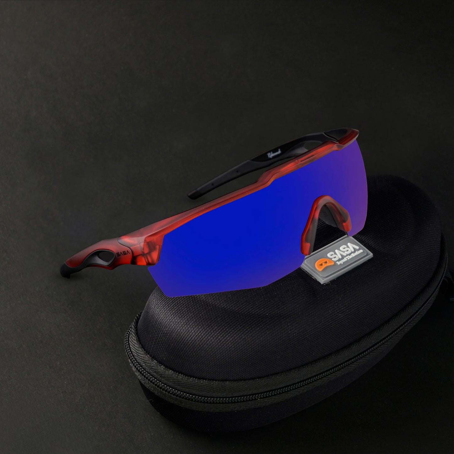 REBOUND FRAME TRANSLUCENT RED LENS BLUE Lens