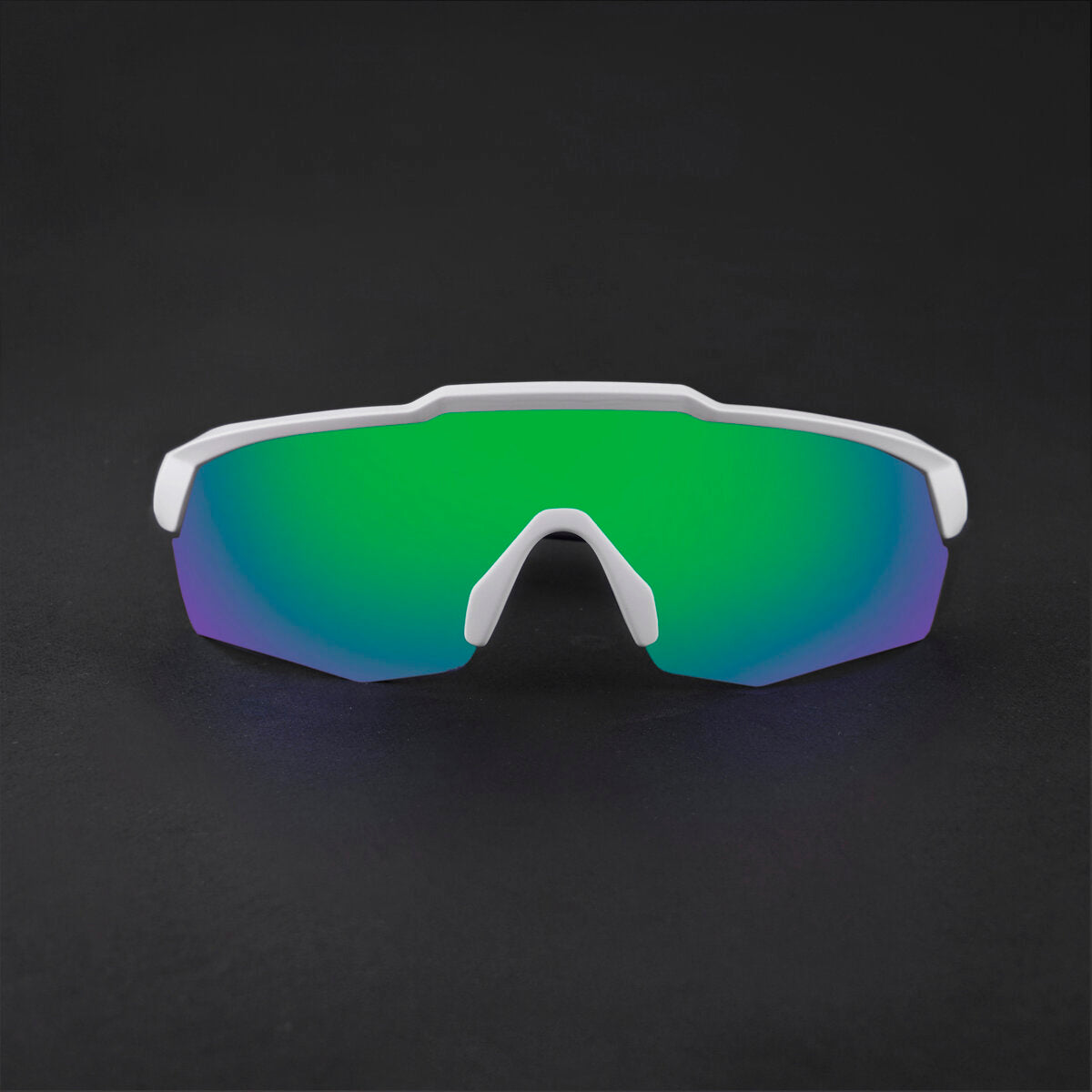 REBOUND FRAME MATTE WHITE LENS GREEN