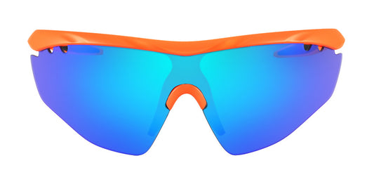 MATTE ORANGE FRAME WITH BLUE REVO LENS HAWKEYE