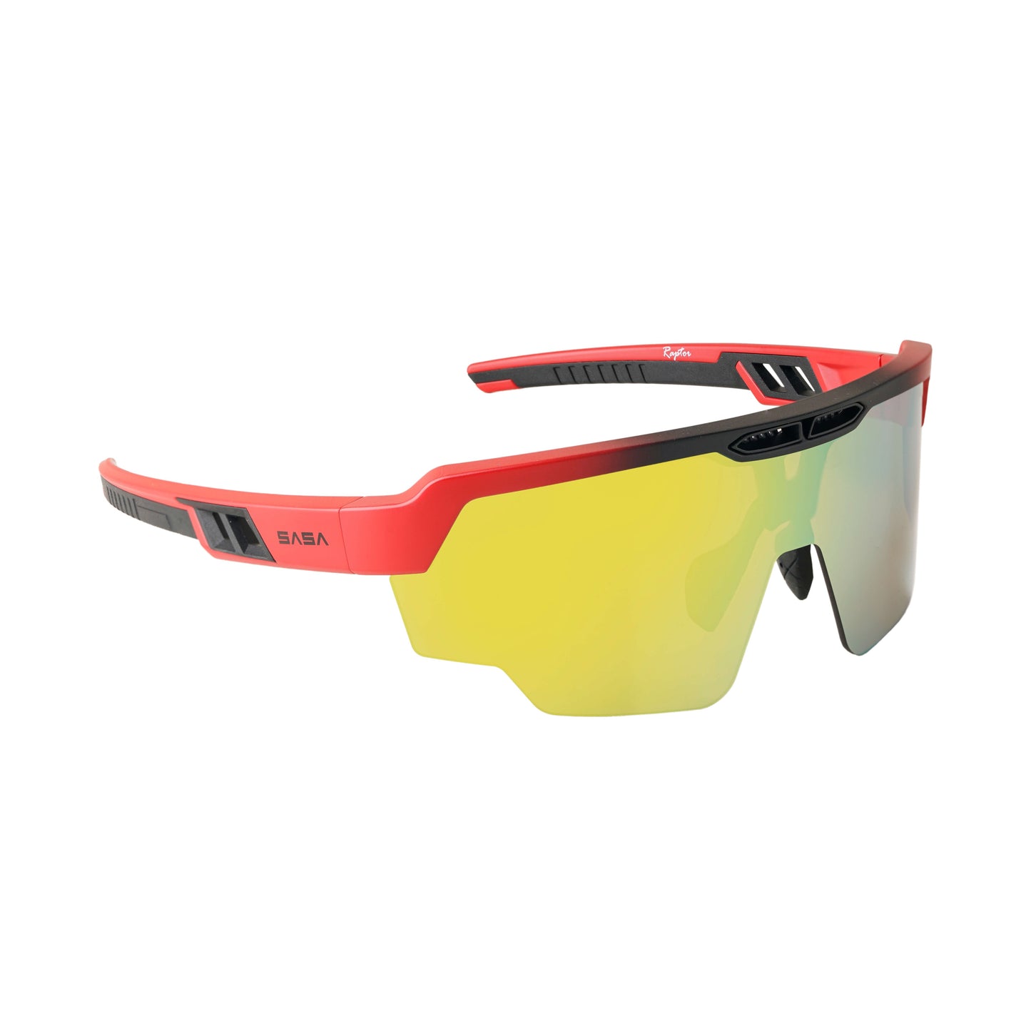 RAPTOR MATTE RED/BLACK FRAME YELLOW REVO LENS