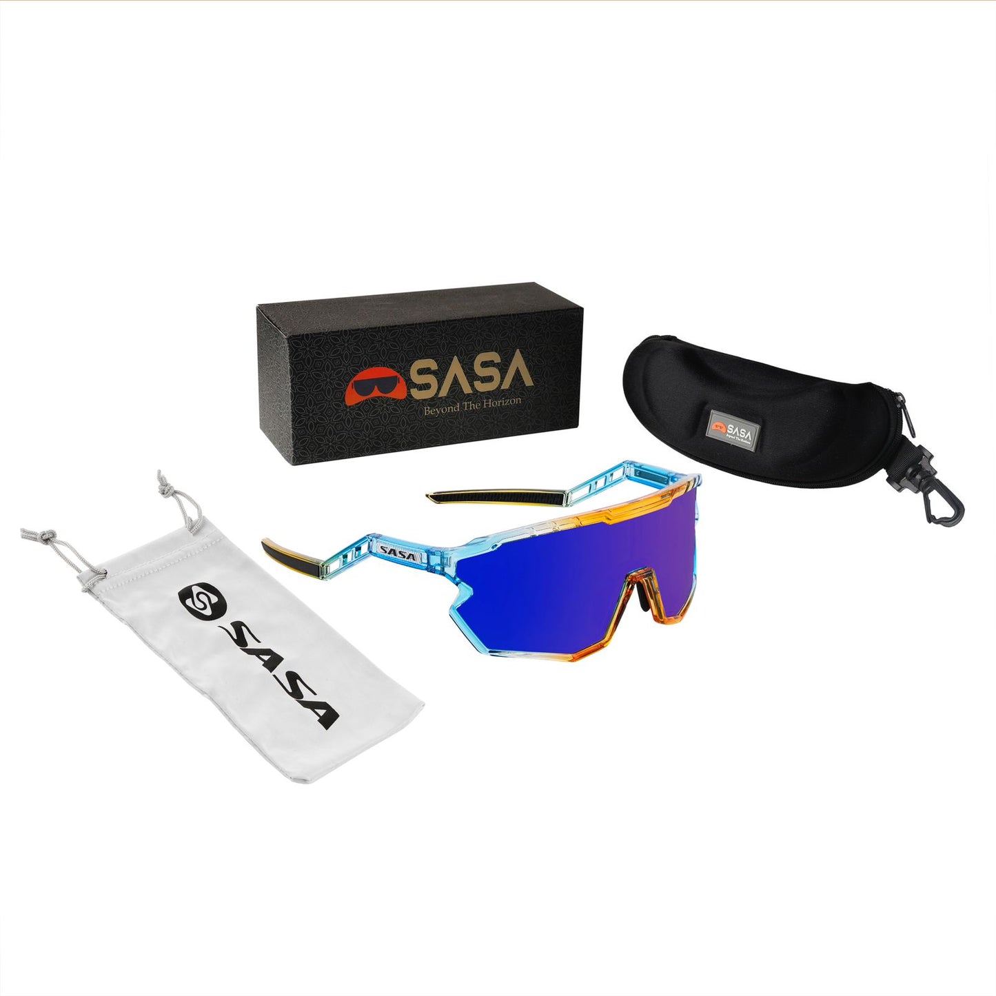 SASA Z SERIES PRISMATIC BLUE/ORANGE FRAME WITH BLUE REVO LENS