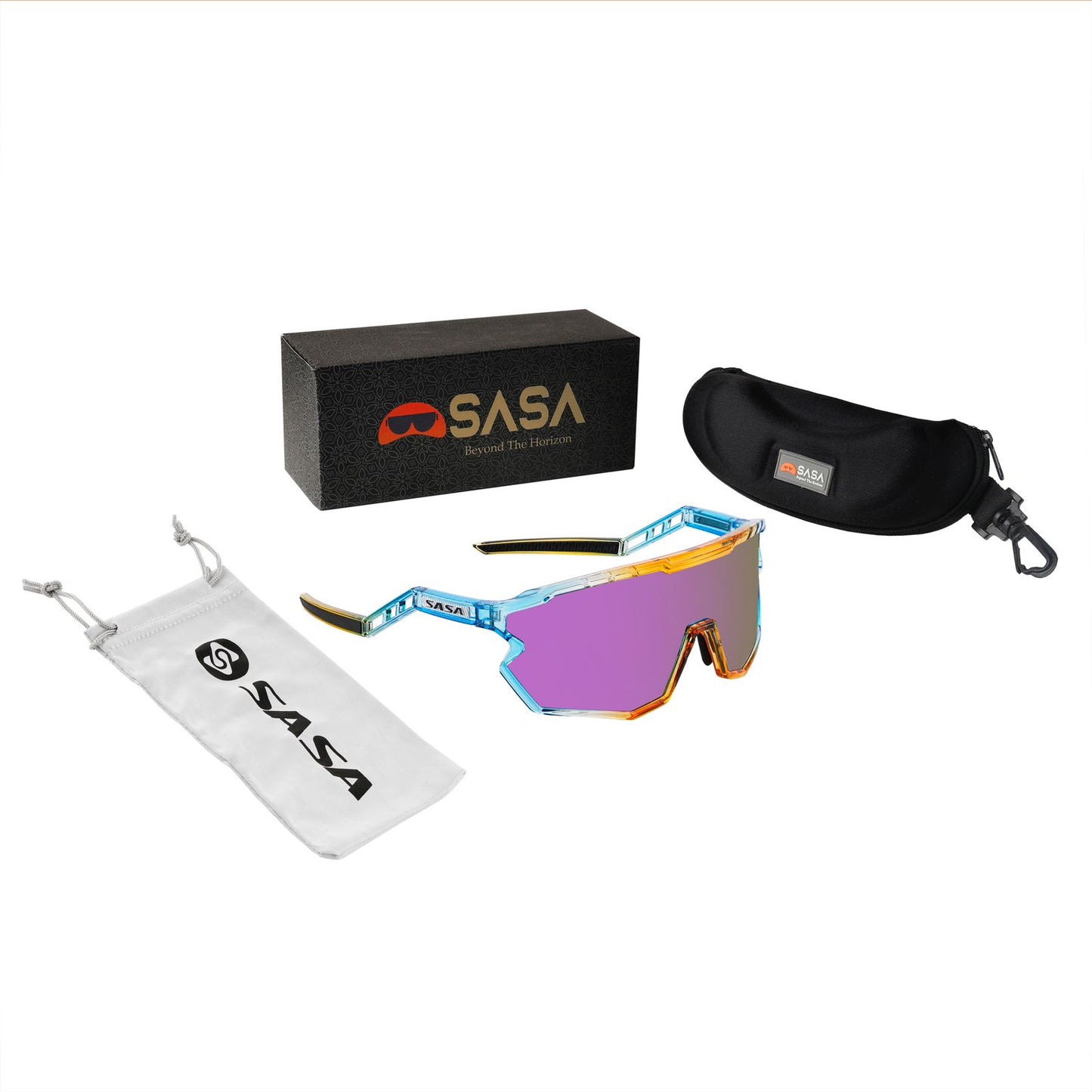 SASA Z SERIES PRISMATIC BLUE/ORANGE FRAME WITH PURPLE REVO LENS