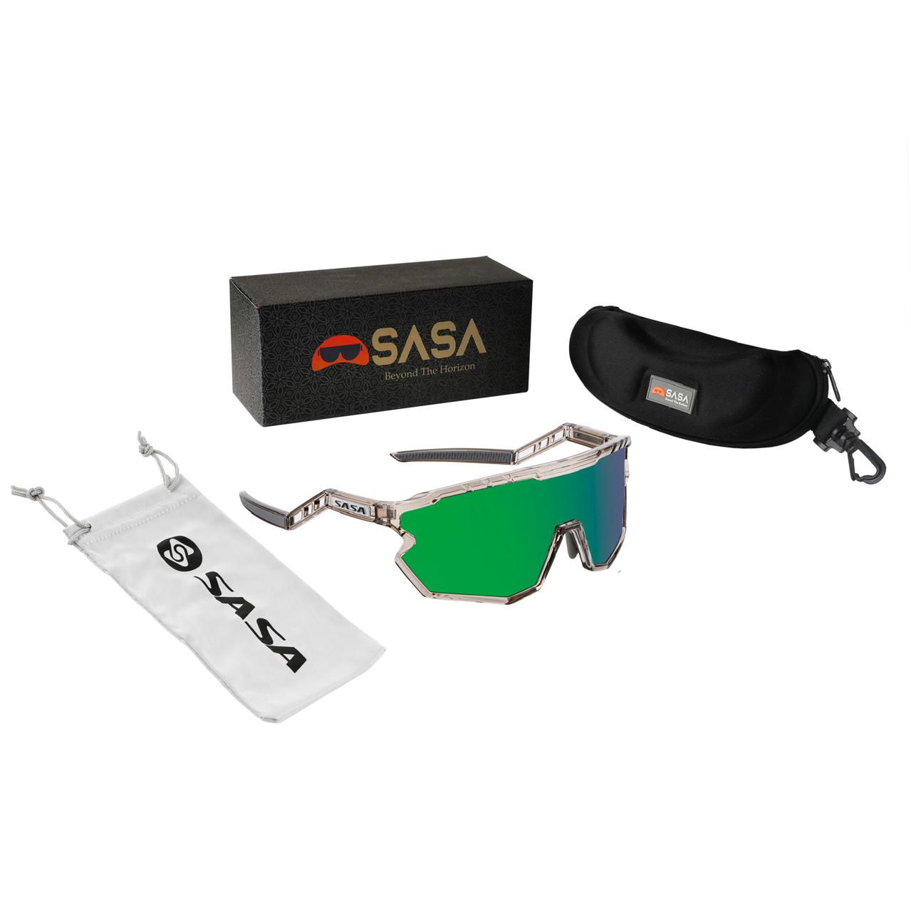 SASA Z SERIES PRISMATIC GREY FRAME WITH GREEN REVO LENS