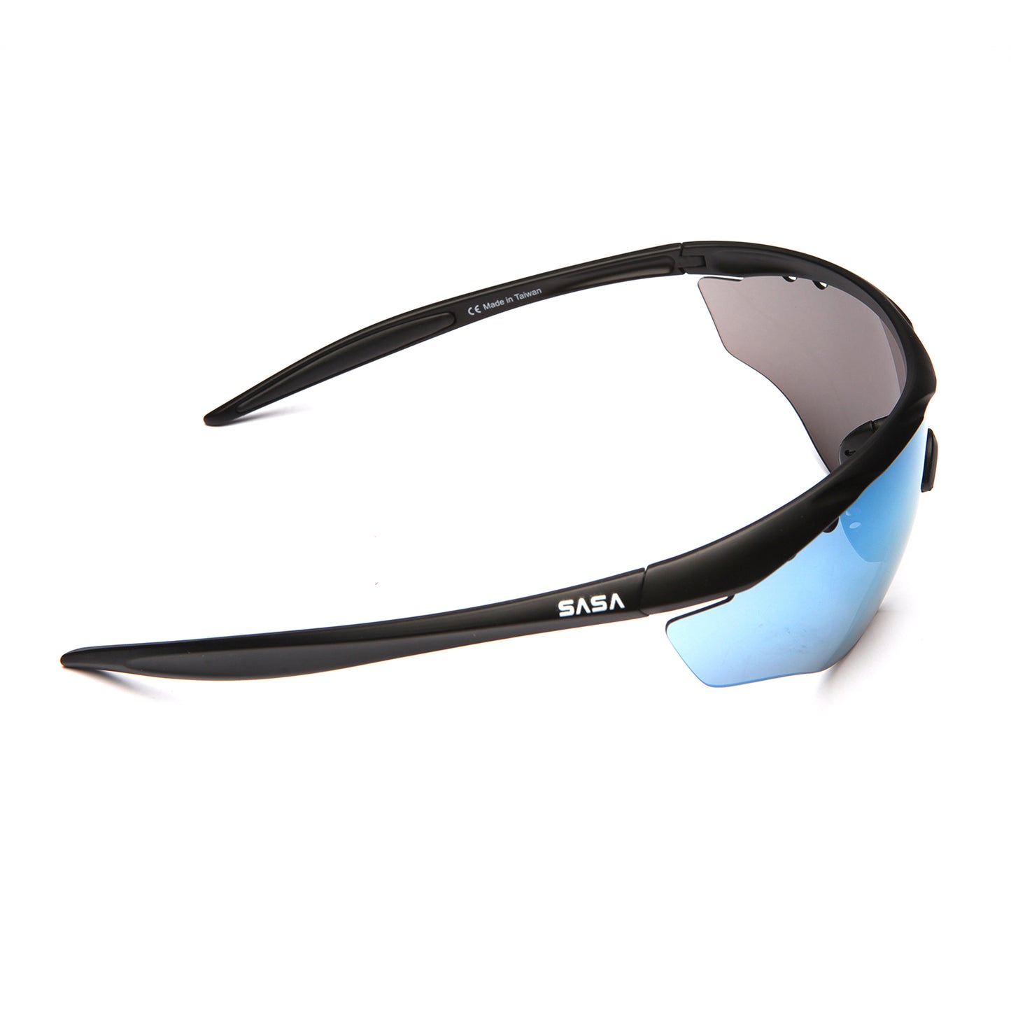 MATTE BLACK FRAME WITH ICE BLUE REVO LENS HAWKEYE