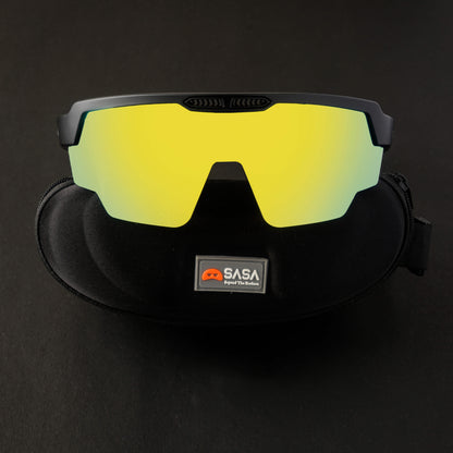 RAPTOR MATTE BLACK FRAME YELLOW REVO LENS