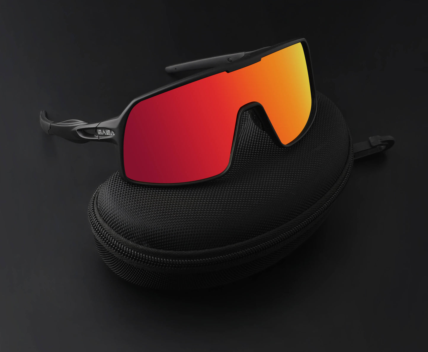 OMEGA BLACK FRAME RED LENS