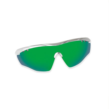 MATTE SILVER FRAME WITH GREEN REVO LENS HAWKEYE