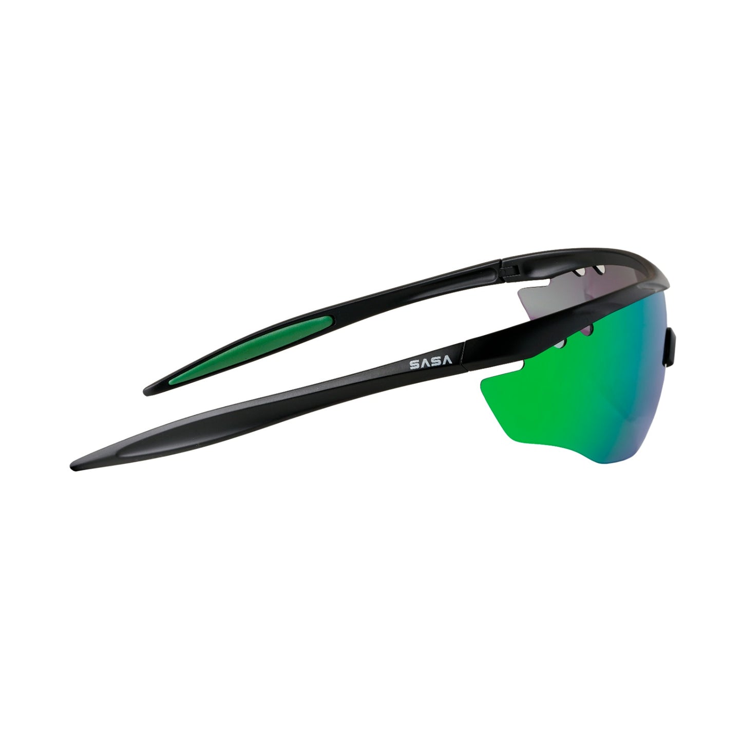 MATTE BLACK FRAME WITH GREEN REVO LENS HAWKEYE