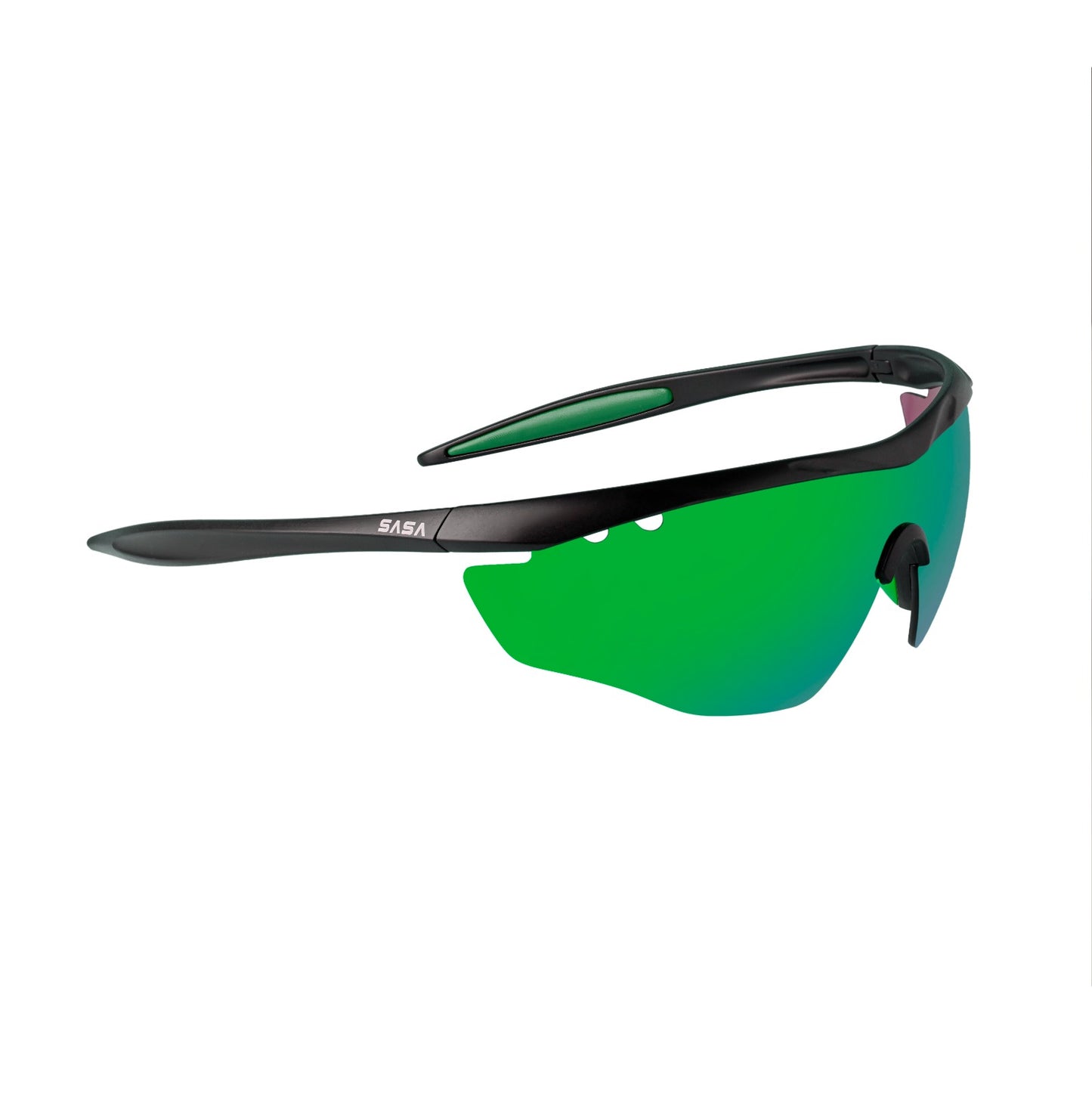 MATTE BLACK FRAME WITH GREEN REVO LENS HAWKEYE