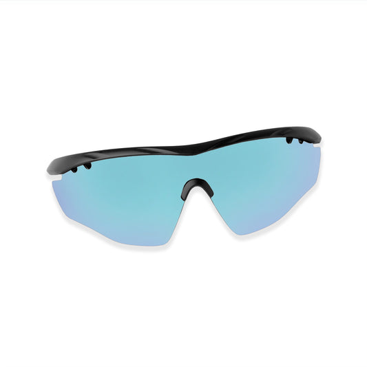 MATTE BLACK FRAME WITH ICE BLUE REVO LENS HAWKEYE