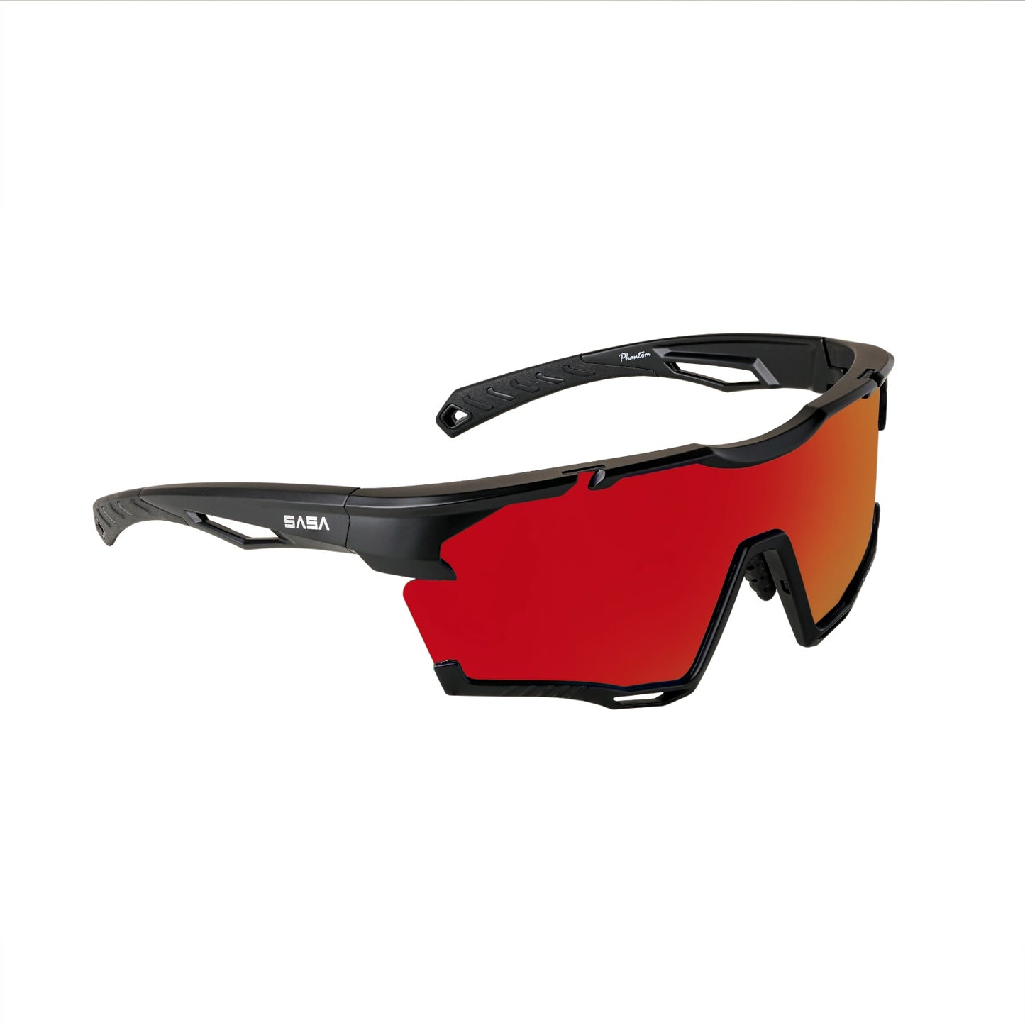 PHANTOM MATTE BLACK FRAME RED REVO LENS