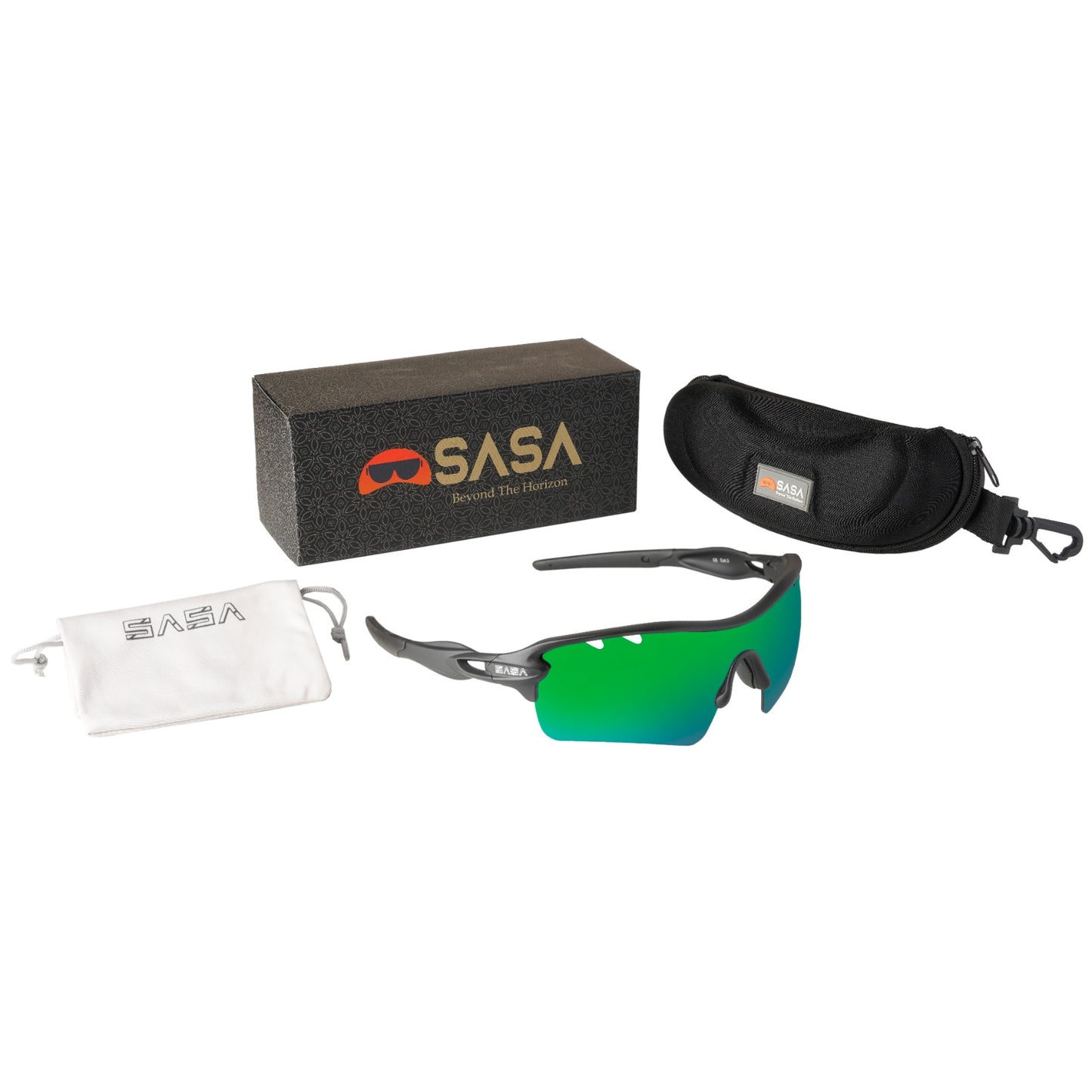 DISCOVERY-MENS BLACK FRAME GREEN LENS