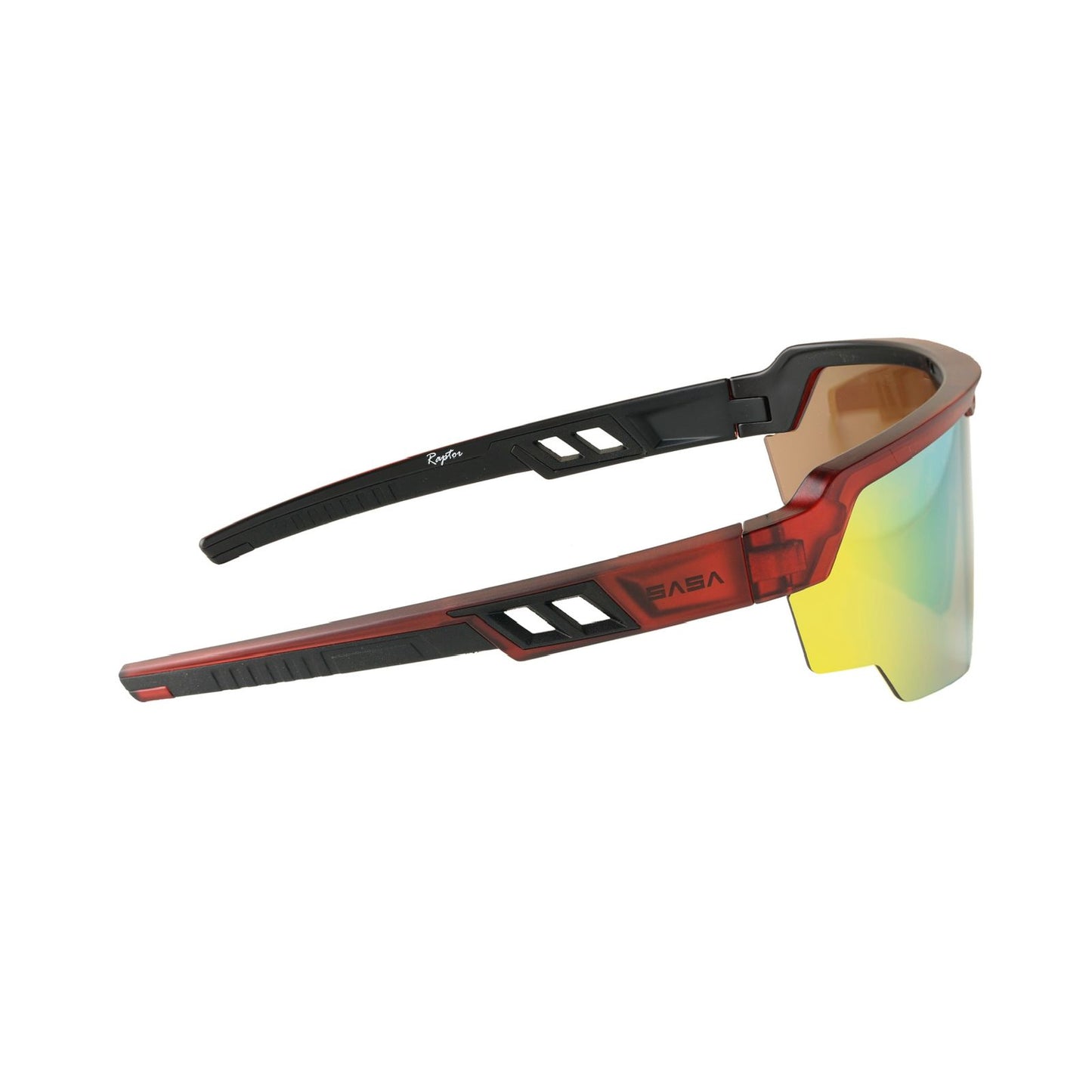 RAPTOR TRANSLUCENT RED FRAME YELLOW REVO LENS