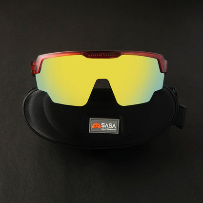 RAPTOR TRANSLUCENT RED FRAME YELLOW REVO LENS