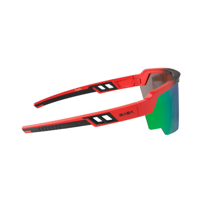 RAPTOR MATTE RED FRAME GREEN REVO LENS