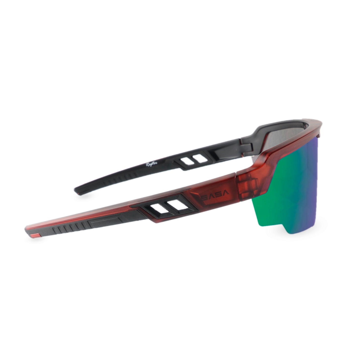 RAPTOR TRANSLUCENT RED FRAME GREEN REVO LENS