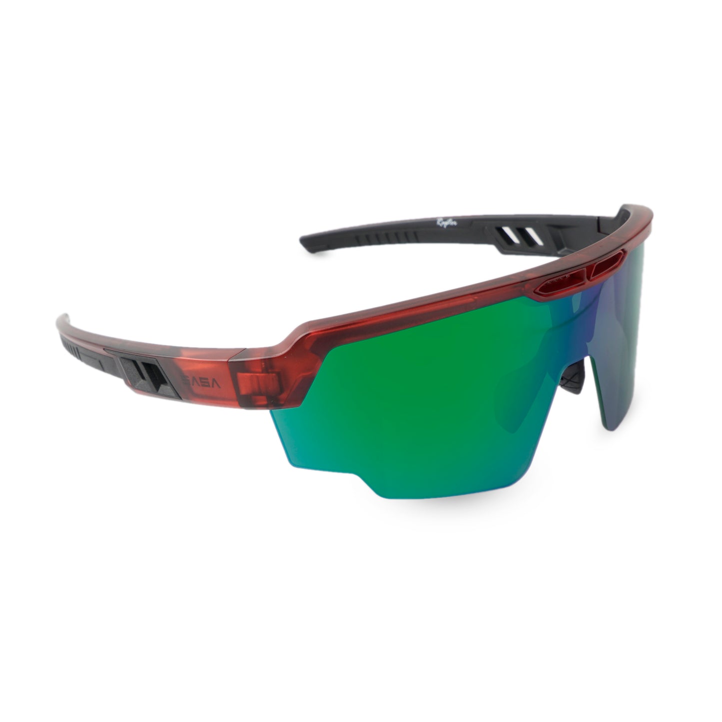 RAPTOR TRANSLUCENT RED FRAME GREEN REVO LENS