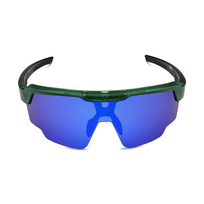 RAPTOR TRANSLUCENT GREEN FRAME BLUE REVO LENS