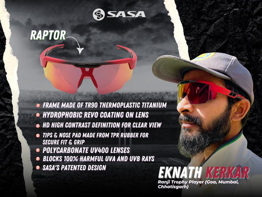 mumbai ranji player eknath kerkar wearing sasa raptor sports sunglasses