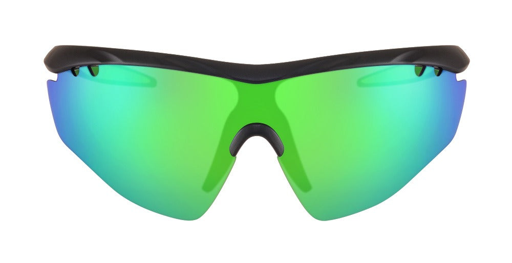 MATTE BLACK FRAME WITH GREEN REVO LENS HAWKEYE