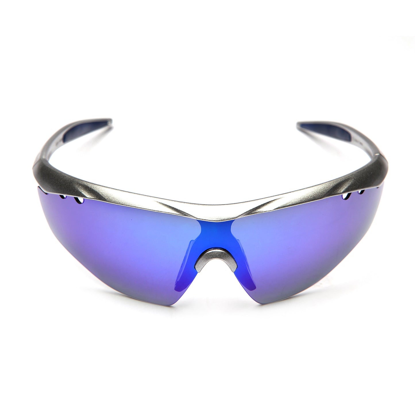 MATTE SILVER FRAME WITH BLUE REVO LENS HAWKEYE